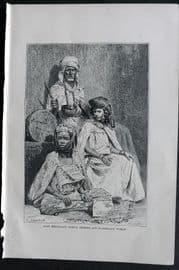 Reclus C1880 Antique Print. Arab Mendicant, Biskra Negress and EL-Kantara Woman