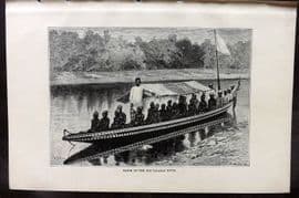 Reclus C1880 Antique Print. Badge on the Old Calabar River. Nigeria