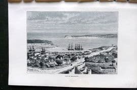 Reclus C1880 Antique Print. Bay of Sebastopol, Crimea