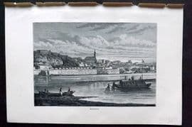 Reclus C1880 Antique Print. Belgrade, Serbia