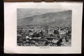 Reclus C1880 Antique Print. Brussa Bursa - General View. Turkey