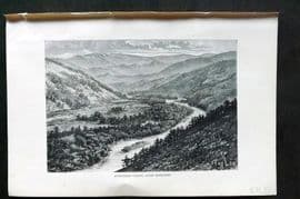 Reclus C1880 Antique Print. Bukhtarma Valley, Altai Highlands, Kazakhstan