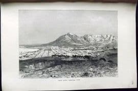 Reclus C1880 Antique Print. Cape Town, General View, South Africa