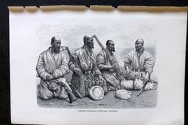 Reclus C1880 Antique Print. Chinese Turkestan - Types and Costumes
