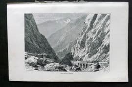 Reclus C1880 Antique Print. Darial, Defile, Russia Georgia