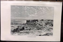 Reclus C1880 Antique Print. Euphrates at Birejik, Turkey