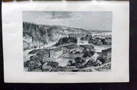 Reclus C1880 Antique Print. Falls of Trollhattan, Sweden