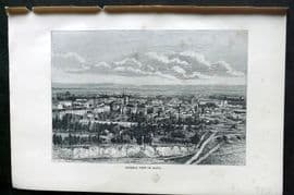 Reclus C1880 Antique Print. General View of Blida, Algeria