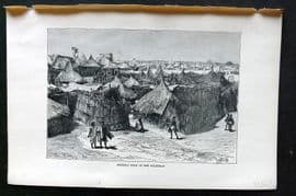 Reclus C1880 Antique Print. General View of Dem Suleiman, Sudan