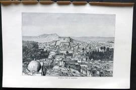 Reclus C1880 Antique Print. General View of Laghwat, Algeria