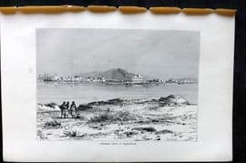 Reclus C1880 Antique Print. General View of Massawah, Eritrea