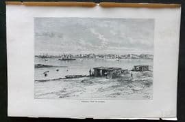 Reclus C1880 Antique Print. General View of Suakin, Sudan