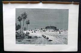 Reclus C1880 Antique Print. General Vview of Murzuk, Libya