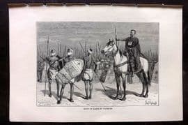 Reclus C1880 Antique Print. Group of Kanem Warriors. Africa