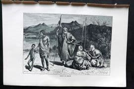 Reclus C1880 Antique Print. Group of Tibbus, North Africa
