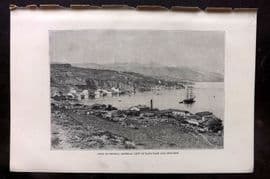Reclus C1880 Antique Print. Gulf of Smyrna. Izmir Turkey