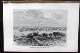 Reclus C1880 Antique Print. Irkutsk before the Fire of 1878, Russia
