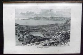 Reclus C1880 Antique Print. Isle of Rhodes, Lindos Bay, Greece