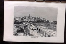 Reclus C1880 Antique Print. Jaffa. Israel