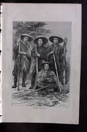 Reclus C1880 Antique Print. Japanese Peasantry, Japan