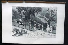 Reclus C1880 Antique Print. Kabyle Family Travelling, Algeria