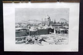 Reclus C1880 Antique Print. Kandahar, Afghanistan
