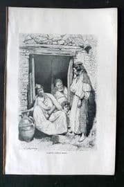 Reclus C1880 Antique Print. Kayble Family Group, Algeria