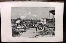Reclus C1880 Antique Print. Kayes Railway Station. Mali