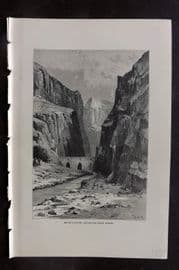 Reclus C1880 Antique Print. Kelat-Nadir Arghavan-Shah Gorge. Iran