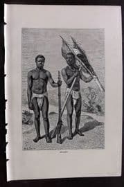 Reclus C1880 Antique Print. Kroomen. Liberia Ivory Coast Africa
