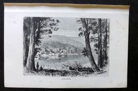 Reclus C1880 Antique Print. Lake Hakone. Lake Ashi Japan