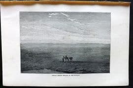 Reclus C1880 Antique Print. Libyan Desert - Mirage on the Horizon. Libya