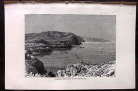 Reclus C1880 Antique Print. Madeira - View taken from the North Coast. Azores
