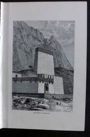 Reclus C1880 Antique Print. Monastery at Shigatze. Shigatse China
