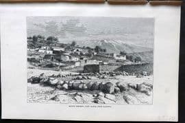 Reclus C1880 Antique Print. Mount Hermon - View taken from Rasheya. Syria