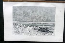 Reclus C1880 Antique Print. Nafta and the Shott-El-Jerid. Tunisia
