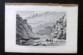 Reclus C1880 Antique Print. Nan-Kow, Southern Gate of the Great Wall. China