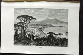 Reclus C1880 Antique Print. Naples, Italy