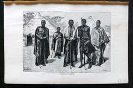 Reclus C1880 Antique Print. Natives of Uganda, Africa
