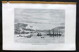 Reclus C1880 Antique Print. Obok, View taken from the Roadstead