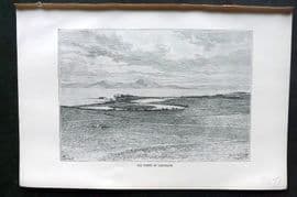 Reclus C1880 Antique Print. Old Ports of Carthage, Tunisia