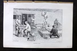 Reclus C1880 Antique Print. Paper Mill, China