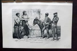 Reclus C1880 Antique Print. Peasants of Cordova, Andalusia Spain