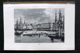 Reclus C1880 Antique Print. Riga, Latvia