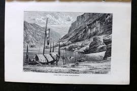 Reclus C1880 Antique Print. River View. Upper Yangtze-Kiang. China