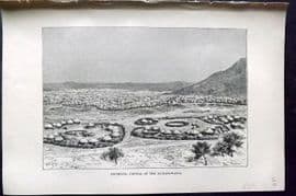 Reclus C1880 Antique Print. Shoshong, Capital of the Ba-Mangwatos