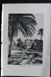 Reclus C1880 Antique Print. Street View in Biskra, Algeria