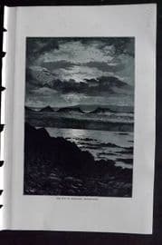 Reclus C1880 Antique Print. Sun at Midnight, Spitzbergen