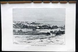 Reclus C1880 Antique Print. Tangier - View taken from the East. Morocco