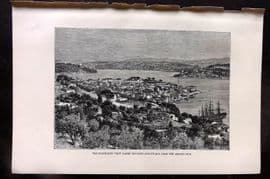 Reclus C1880 Antique Print. The Bosphorus. Opposite Arnaut-Koi. Turkey